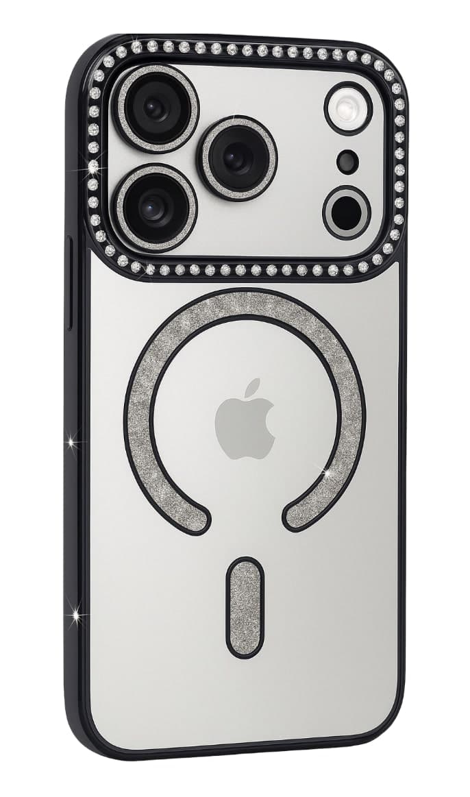 Zadní kryt Bling Magsafe pro iPhone 17 Pro Max black