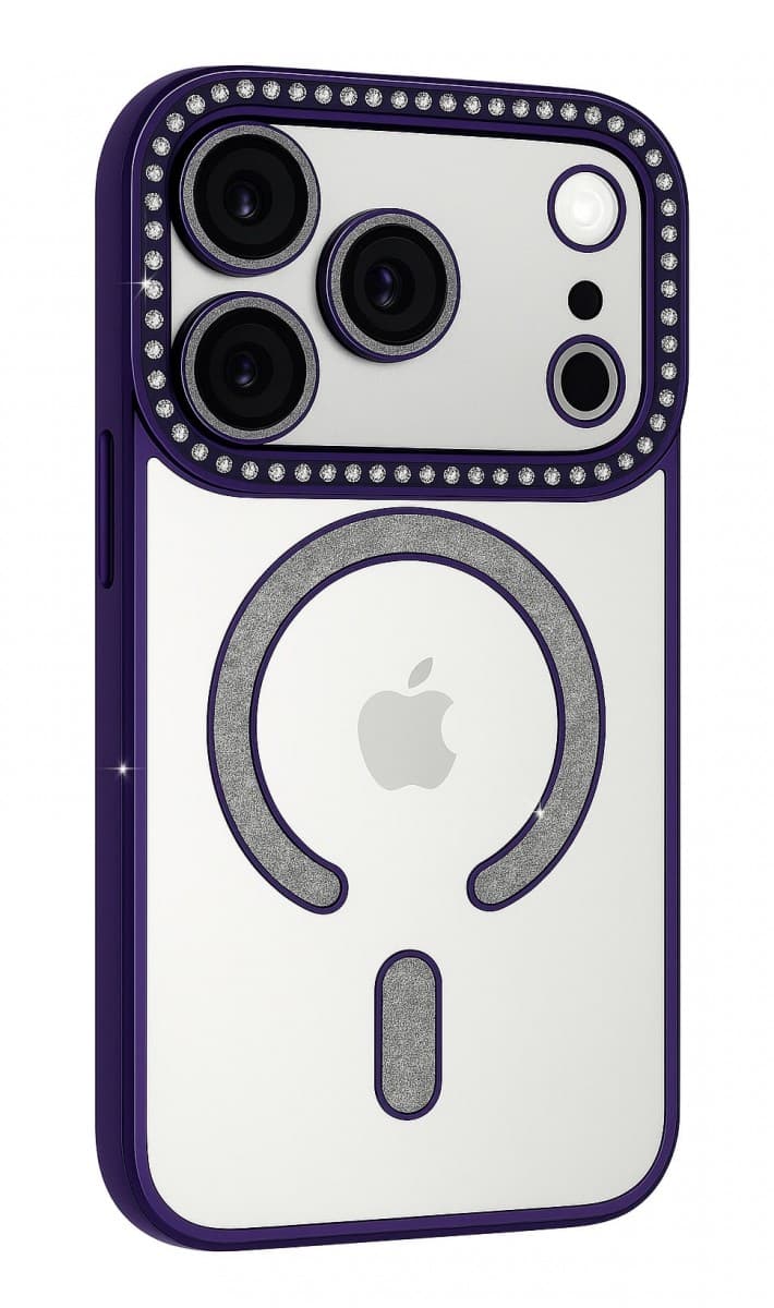 Zadní kryt Bling Magsafe pro iPhone 17 Pro Max purple