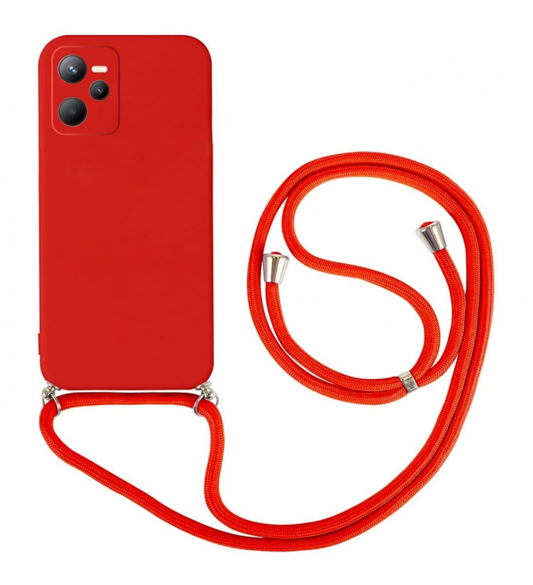 Kryt TopQ Realme C35 červený se šňůrkou 92906