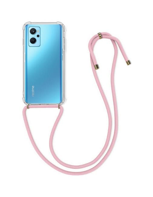 Kryt TopQ Realme 9i silikon s růžovou šňůrkou průhledný 72945