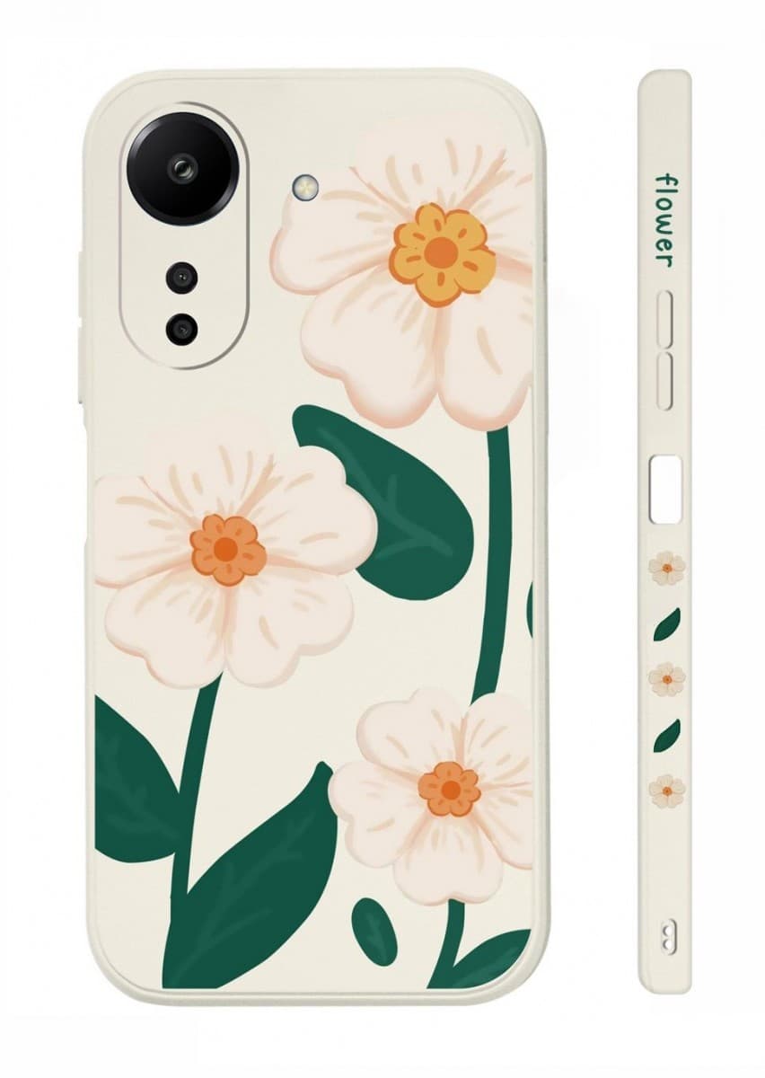 Kryt TopQ Design Xiaomi Redmi 13C Bílé květy 122983