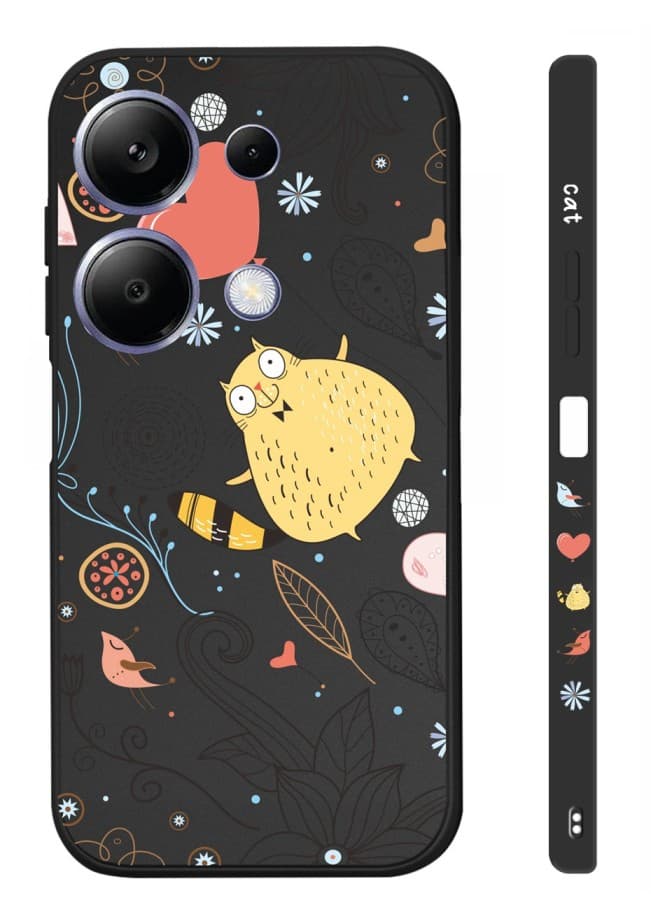 Kryt TopQ Design Xiaomi Redmi Note 13 Pro Kočička černý 123294