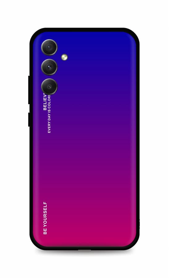 Kryt TopQ LUXURY Samsung A34 pevný duhový fialový 93352
