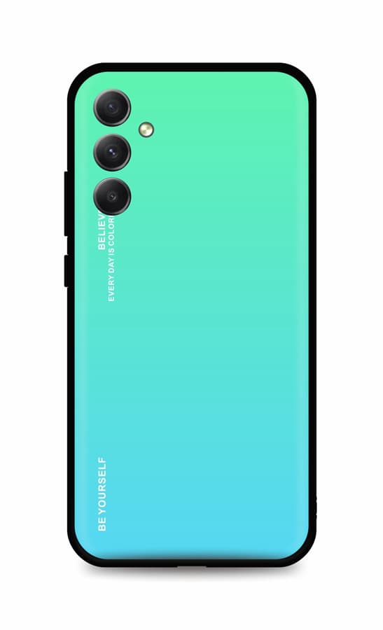Kryt TopQ LUXURY Samsung A34 pevný duhový zelený 93354