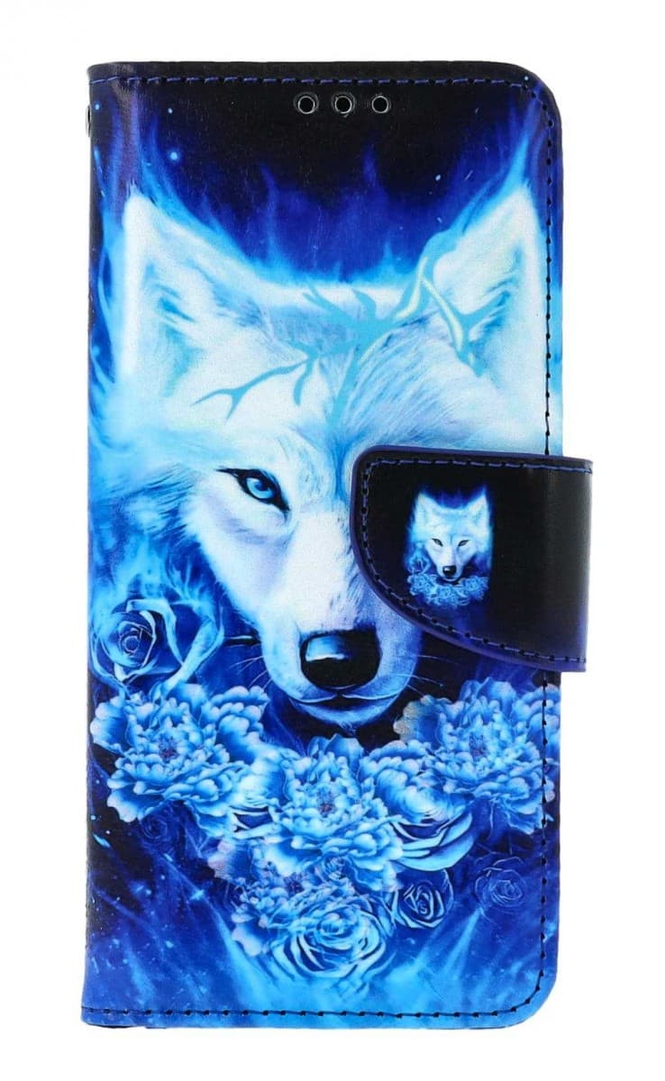 Pouzdro TopQ Xiaomi Redmi Note 11 knížkové Tyrkysový vlk 73419 - náhled 1