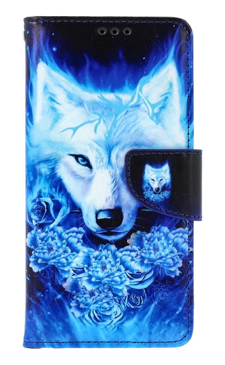 Pouzdro TopQ Samsung A13 knížkové Tyrkysový vlk 73469 - náhled 1