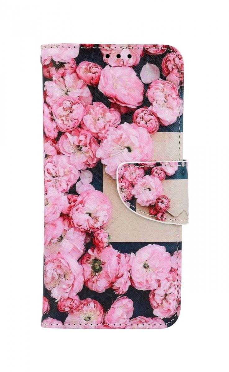 Pouzdro TopQ Xiaomi Redmi Note 11 knížkové Růžové květy 73676 - náhled 1