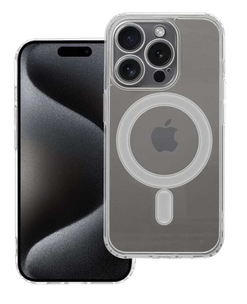 Kryt TopQ iPhone 15 Pro s MagSafe pevný průhledný 113806
