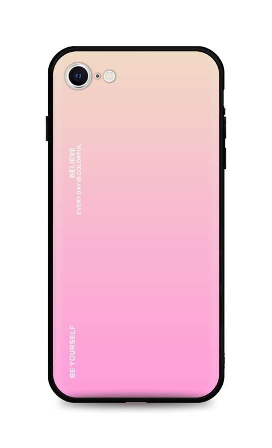 Kryt TopQ LUXURY iPhone SE 2022 pevný duhový meruňkový 73928