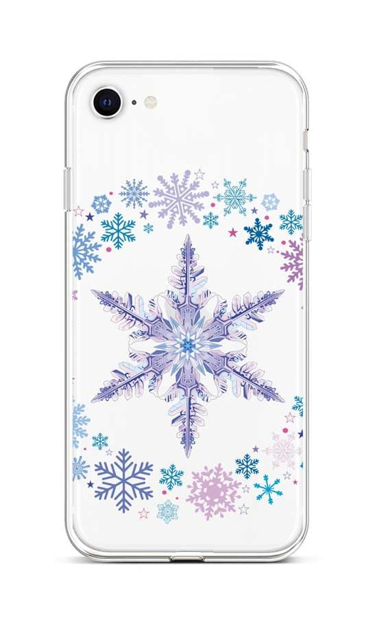 Kryt TopQ iPhone SE 2022 silikon Snowflake 73956