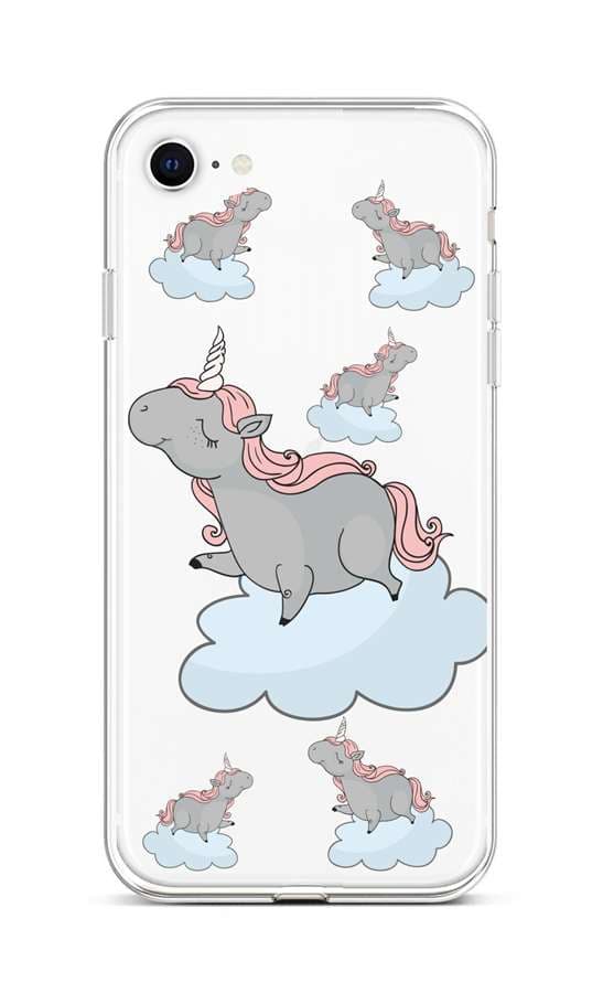 Kryt TopQ iPhone SE 2022 silikon Grey Unicorns 73962