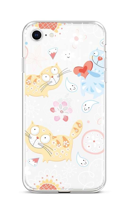 Kryt TopQ iPhone SE 2022 silikon Happy Cats 73980