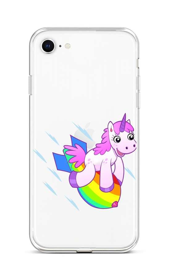 Kryt TopQ iPhone SE 2022 silikon Flying Unicorn 74022