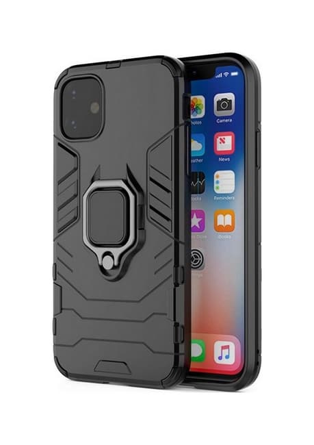 Kryt TopQ iPhone 14 odolný černý s prstenem 84172
