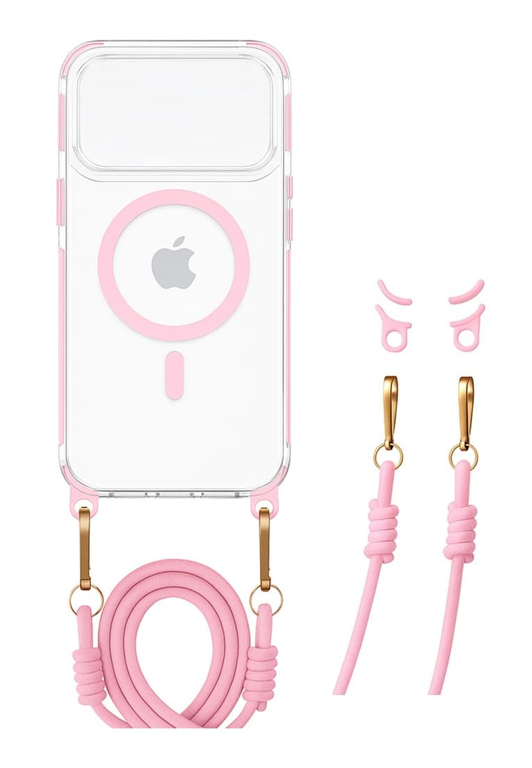 Zadní kryt Tel Protect Strap Clear pro iPhone 17 Pro Max pink