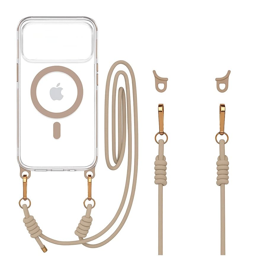 Zadní kryt Tel Protect Strap Clear pro iPhone 17 Pro Max gold