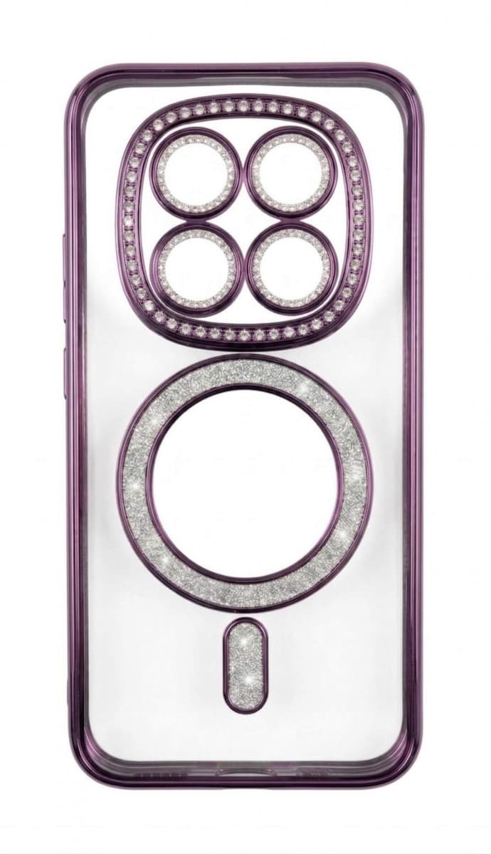 Kryt Bling Magsafe pro Xiaomi Redmi Note 15 4G fialový