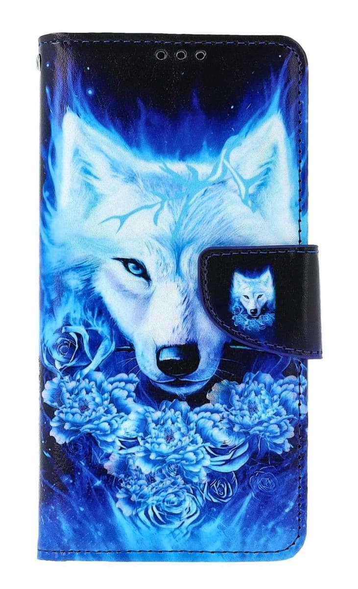 Pouzdro TopQ Xiaomi Redmi 9C knížkové Tyrkysový vlk 54470 - náhled 1