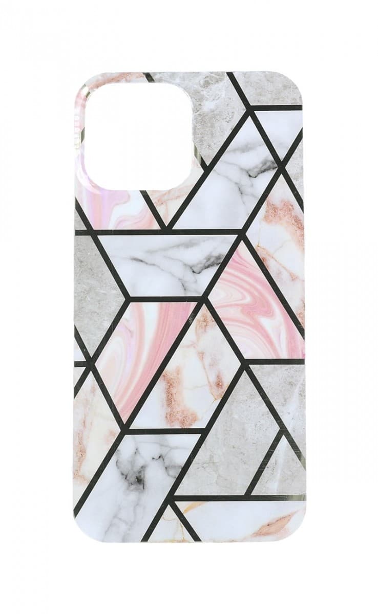 Kryt iPhone 13 Pro Max Marble Pink Hex 84490