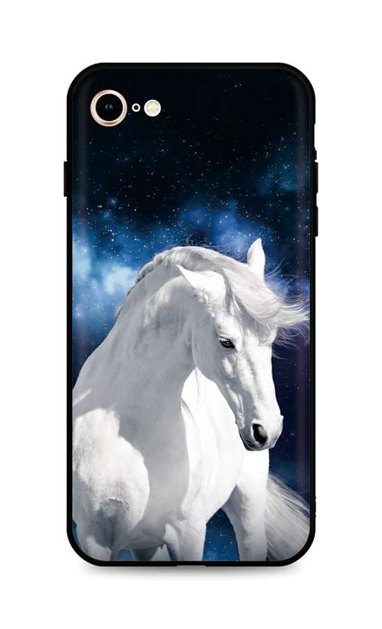 Kryt TopQ iPhone SE 2022 silikon White Horse 74502