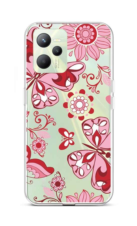 Kryt TopQ Realme C35 Pink Butterfly 74573