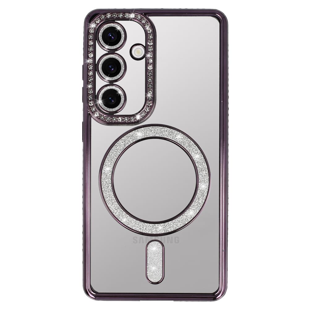 Zadní kryt Bling Magsafe pro Samsung Galaxy S25 fialový - náhled 1