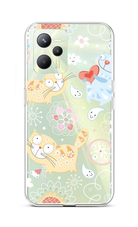 Kryt TopQ Realme C35 Happy Cats 74589