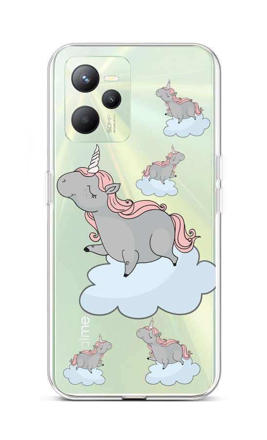 Kryt TopQ Realme C35 Grey Unicorns 74598