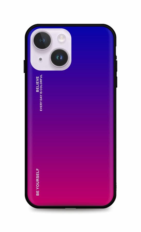 Kryt TopQ LUXURY iPhone 14 Plus pevný duhový fialový 84632
