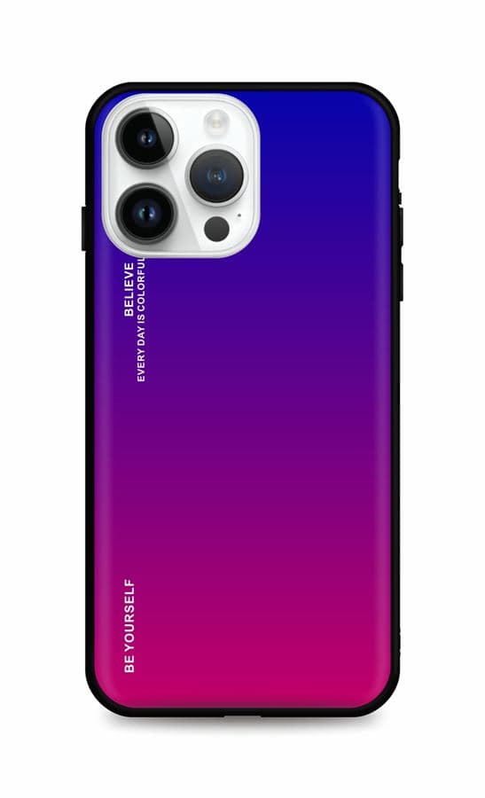 Kryt TopQ LUXURY iPhone 14 Pro pevný duhový fialový 84636