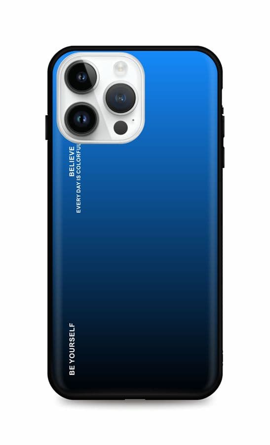 Kryt TopQ LUXURY iPhone 14 Pro pevný duhový modrý 84641