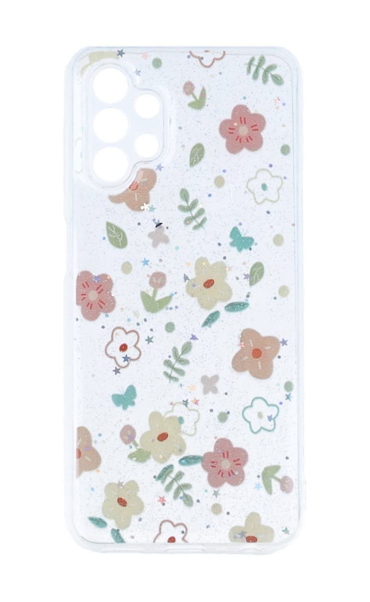 Kryt TopQ Glitter Samsung A13 Květinový mix 94655