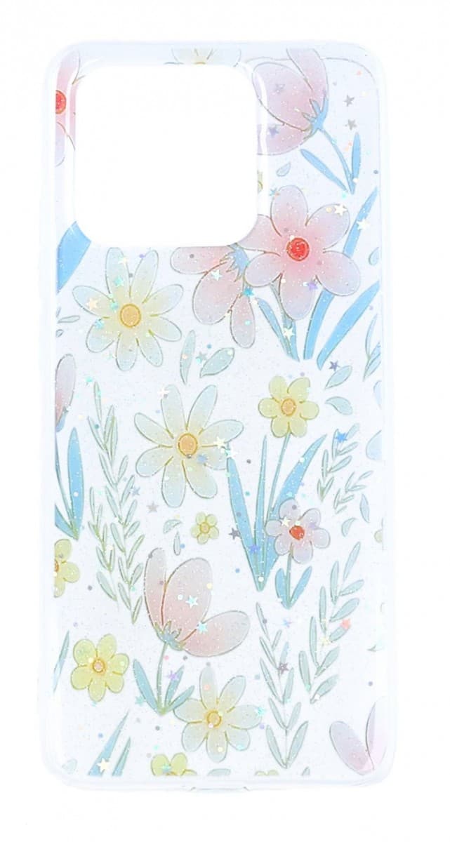 Kryt TopQ Glitter Xiaomi Redmi 10C Kreslené květy94665