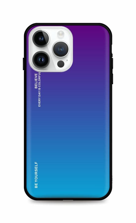 Kryt TopQ LUXURY iPhone 14 Pro Max pevný duhový purpurový 84773
