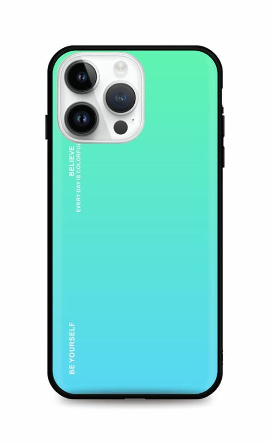 Kryt TopQ LUXURY iPhone 14 Pro Max pevný duhový zelený 84776
