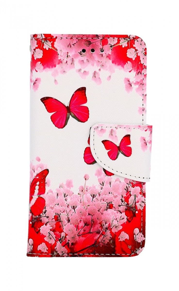 Pouzdro TopQ iPhone SE 2022 knížkové Růžoví motýlci 74781 - náhled 1