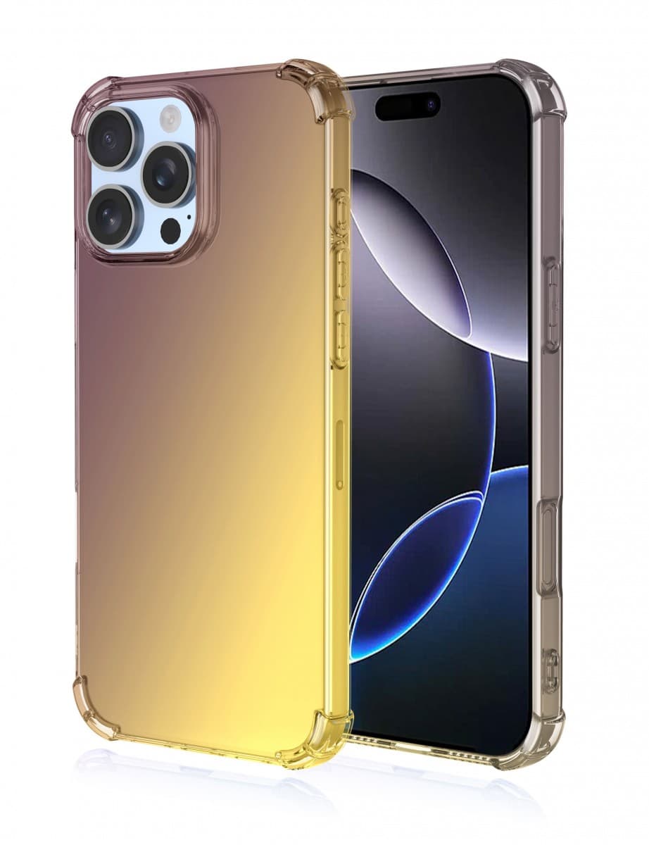Kryt TopQ iPhone 16 Pro Shock duhový purpurovo-žlutý 124878