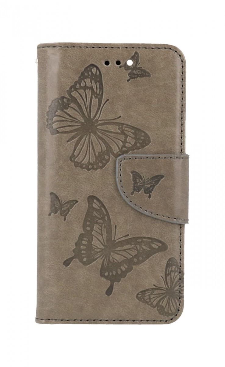 Pouzdro TopQ iPhone SE 2022 knížkové Butterfly šedé 75014 - náhled 1