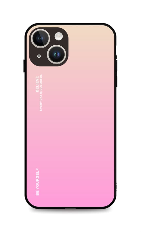 Kryt TopQ LUXURY iPhone 15 pevný duhový meruňkový 105099