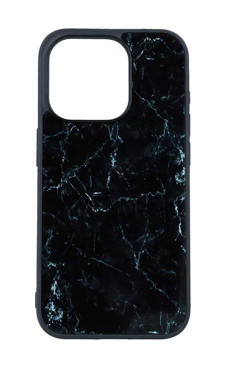 Kryt TopQ Marble iPhone 15 Pro pevný Smoky Black 105205