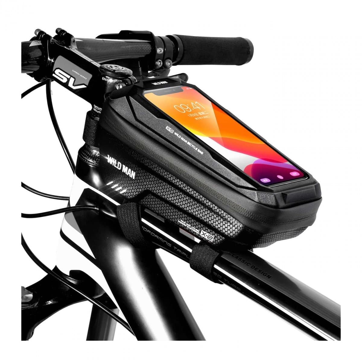 Pouzdro WildMan X2 pro mobilní telefon na rám kola černé 1L 75255 - náhled 1