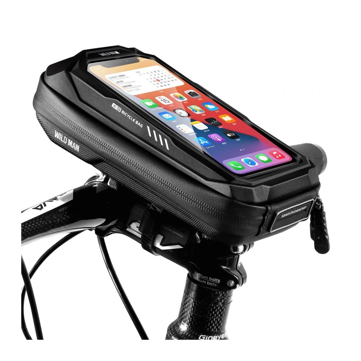 Pouzdro WildMan X3 pro mobilní telefon na řídítka kola černé 0,5L 75260 - náhled 1