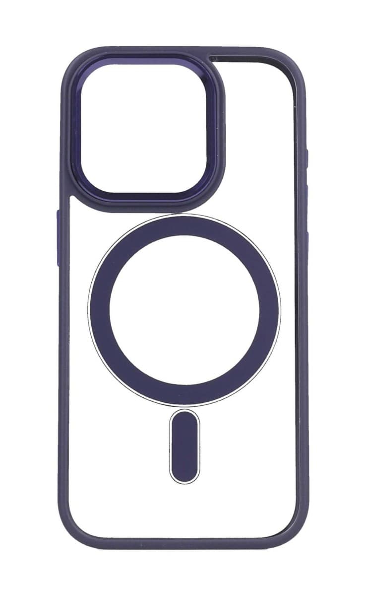 Kryt TopQ Magnetic iPhone 15 Pro pevný s fialovým rámečkem 105291