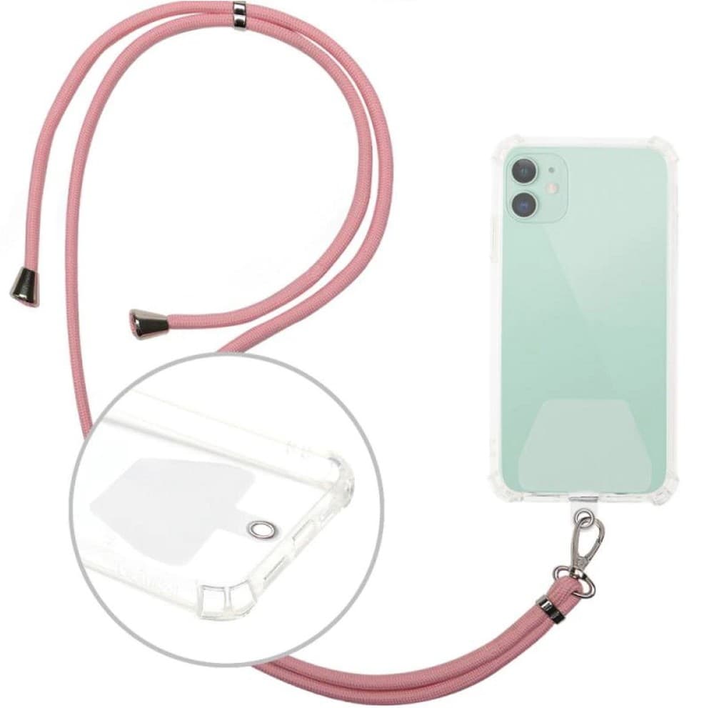 Univerzální šňůrka TopQ Elegant na mobilní telefon růžová 125350
