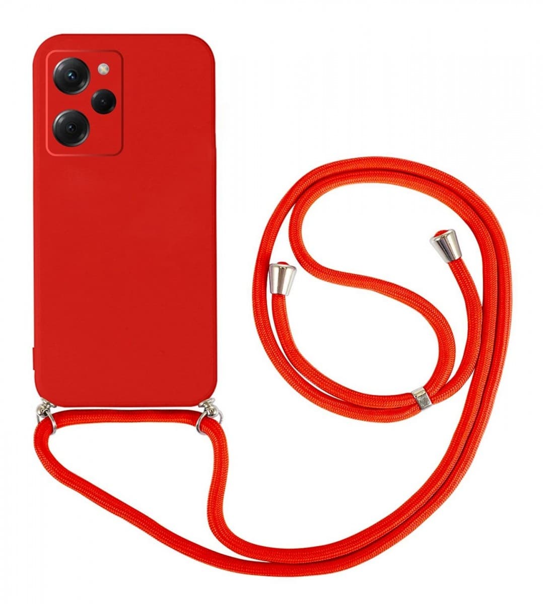 Kryt TopQ Xiaomi Poco X5 Pro 5G červený se šňůrkou 96037