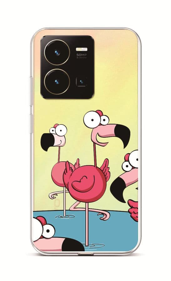 Kryt TopQ Vivo Y35 Cartoon Flamingos 86076