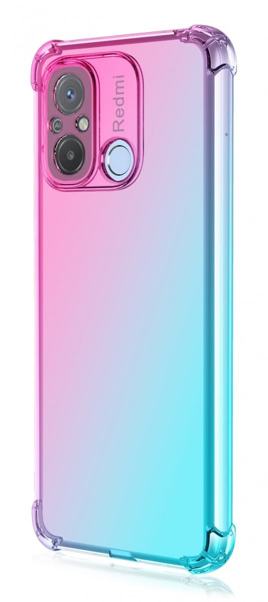 Kryt TopQ Xiaomi Redmi 12C Shock duhový mentolovo-růžový 96114