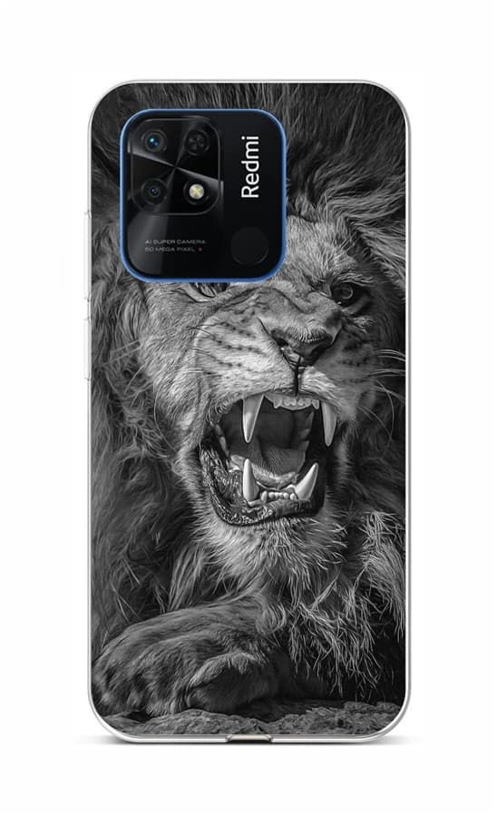 Kryt TopQ Xiaomi Redmi 10C Černobílý lev 76236