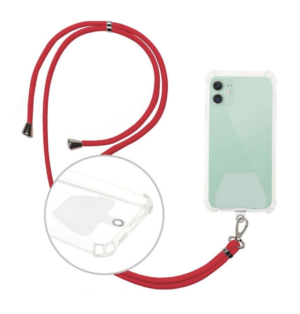 Univerzální šňůrka TopQ Elegant na mobilní telefon červená 126253