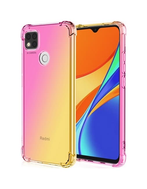 Kryt TopQ Xiaomi Redmi 10A Shock duhový růžovo-žlutý 86284